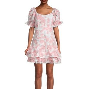 Stellah pink and white eyelet dress
